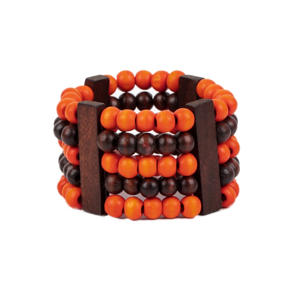 Wooden beads stretchy bracelet